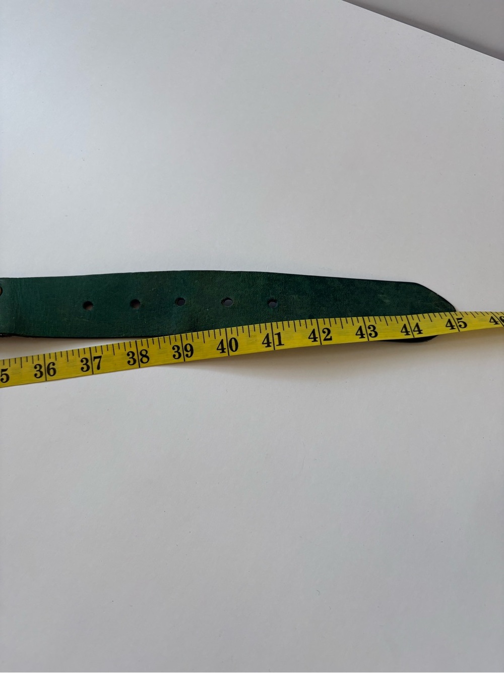 VNTG Old Navy Leather Green Braided Pleated Belt L Rivet Square Buckle Western - Picture 8 of 8
